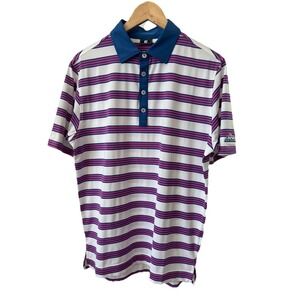 FootJoy Polo Shirt Men's Small Pink Striped Short Sleeve Golf Performance